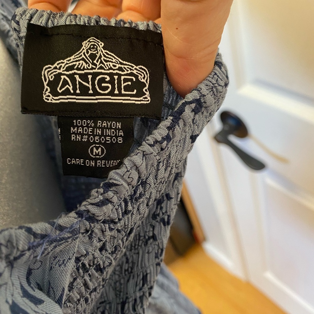 Angie Slate Blue Textured Rayon Fabric